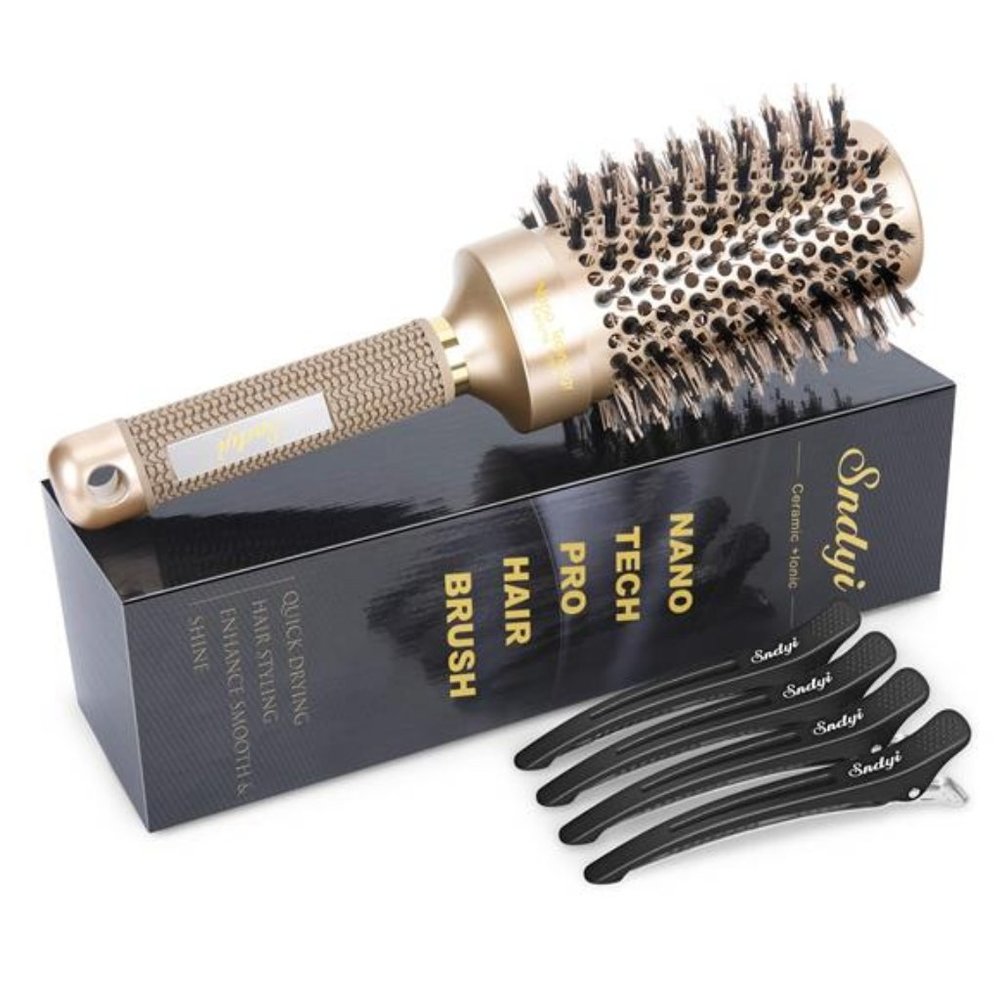 Round Barrel Brush for Blow Drying, Nano Thermal Ceramic & Ionic Tech Hair Brush